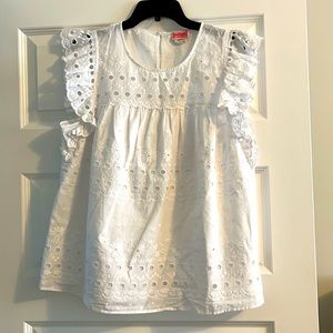 Kate Spade white embroidered blouse